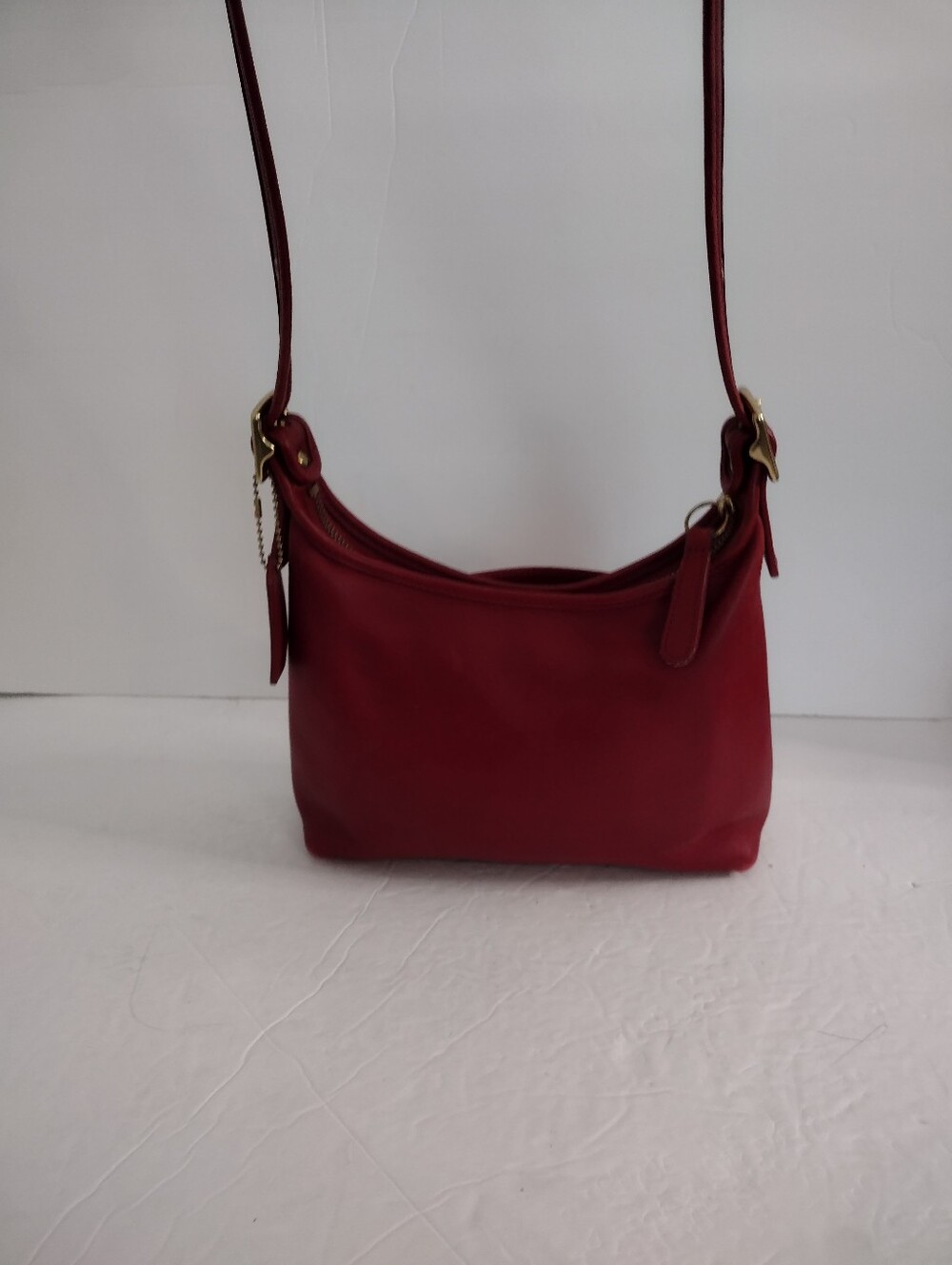 Vintage Y2K COACH Red Leather Legacy Small Hobo Bag 9136 Rare Cherry Red - Picture 4 of 16